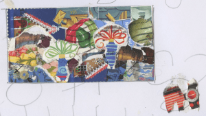 Exercise 3: Amass a quantity of postage stamps. Rip them up (no scissors) and create a small landscape without using any of the stamps' design elements as the thing they represent.