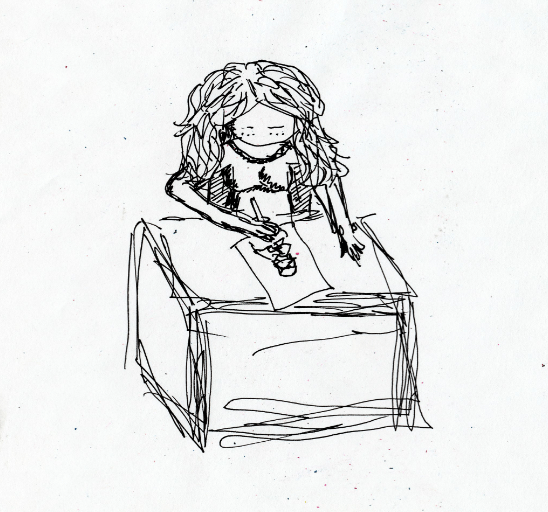 I drew this picture of myself drawing a picture of myself because I'm meta like that. 