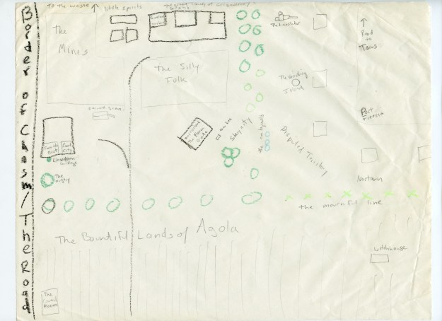 Darkest Agola, a child's fantasy world, set on top of his physical world