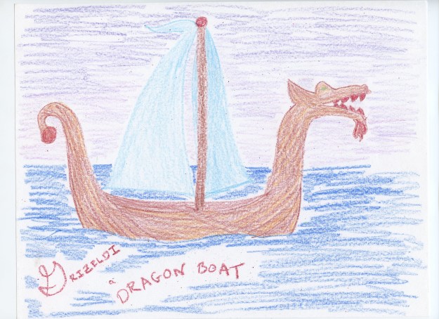 Grizeldi, a Dragon Boat. Grizeldi is a working dragon