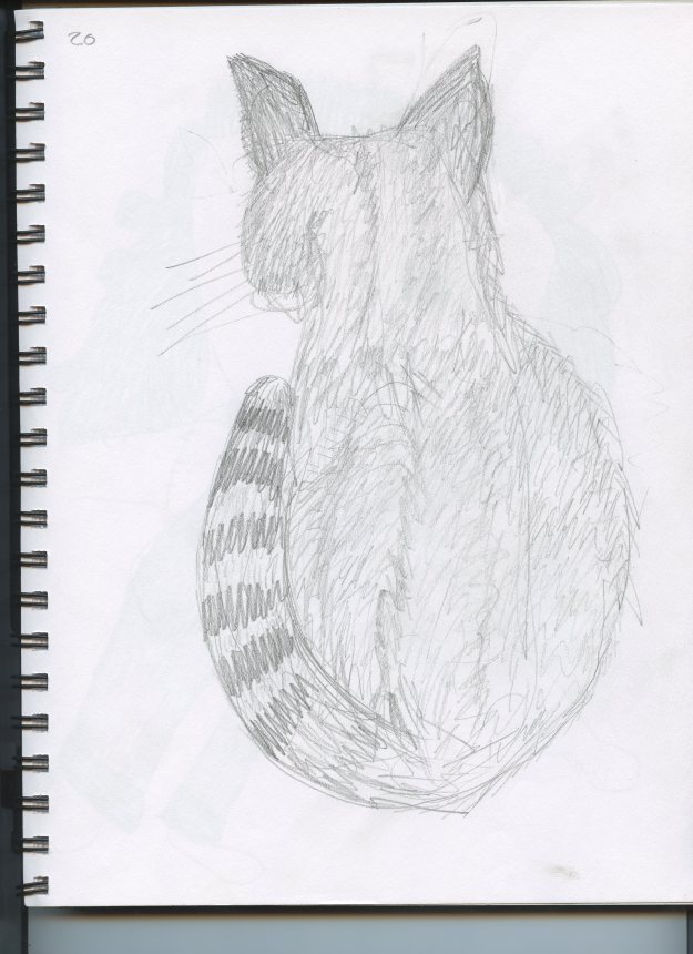 This is actually a sketch of Algernon, who passed away a few weeks ago. If Lupin noticed I was drawing her portrait she would deliberately move every 15 seconds.