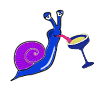 A snail licking the rim of a margarita glass for some reason